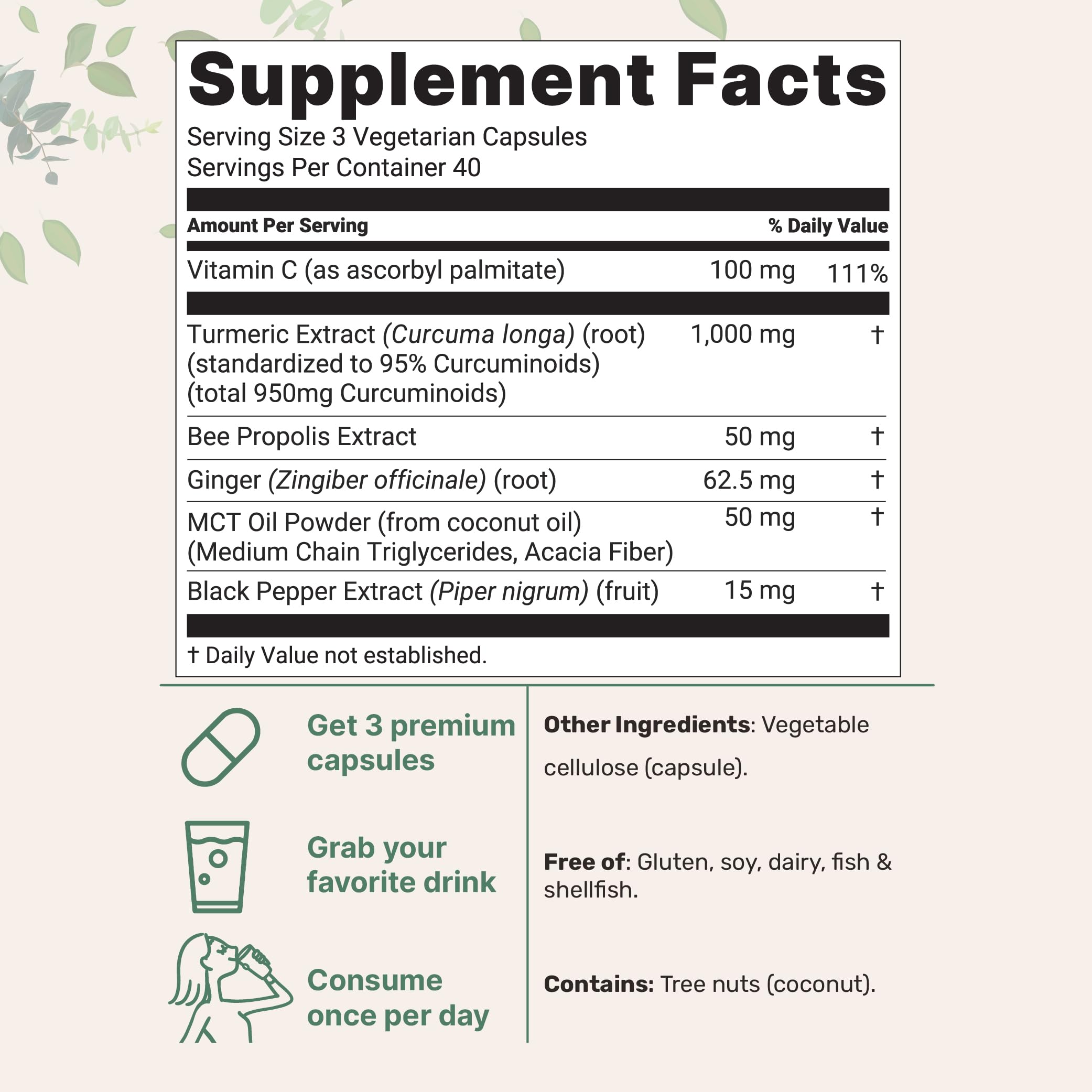 Micro Ingredients capsules close-up highlighting pure curcuminoids