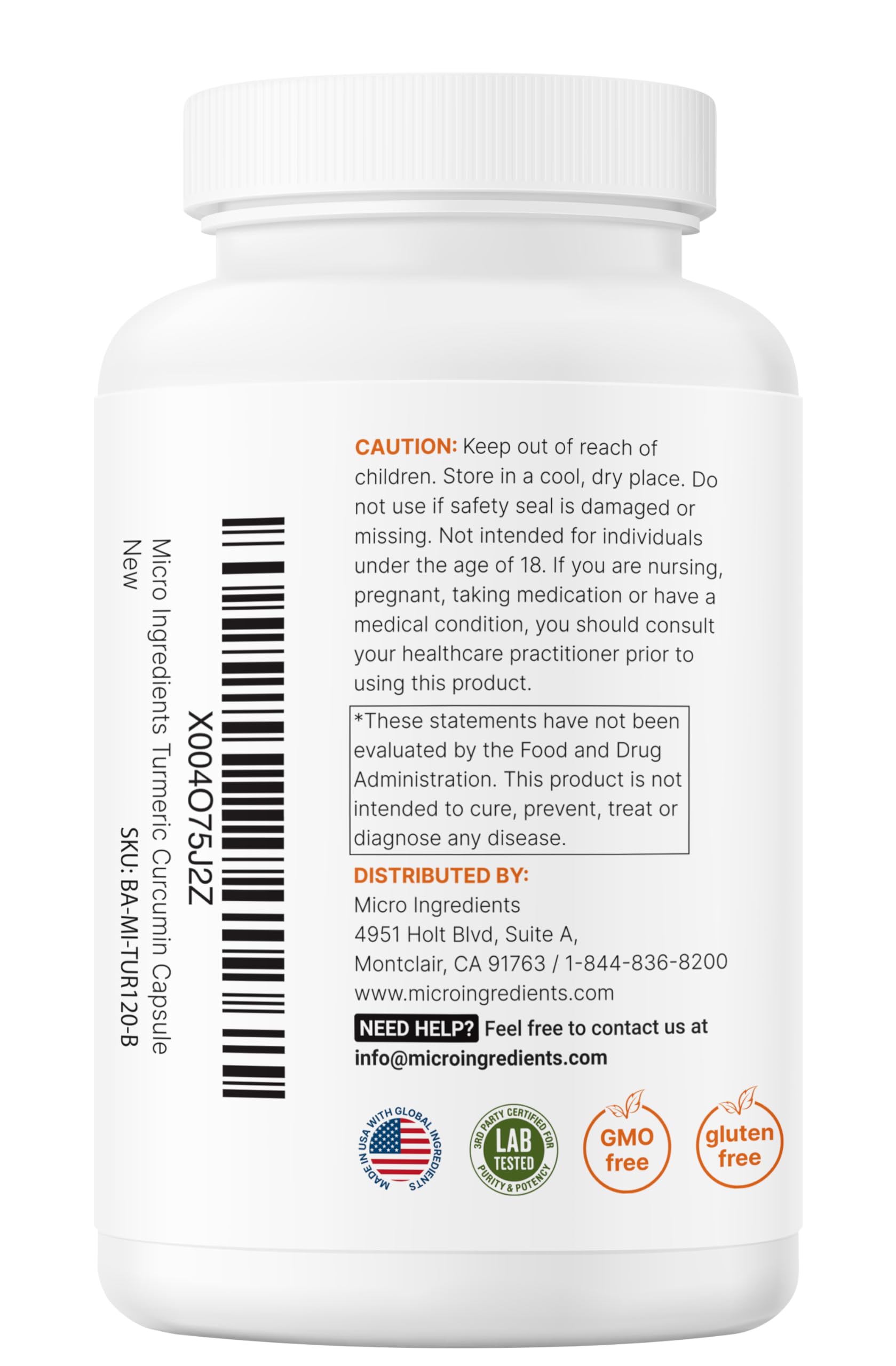 Micro Ingredients vegan, non-GMO capsules in eco-friendly packaging