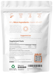 Micro Ingredients Vitamin D3 K2 capsules closeup with golden softgels for daily support