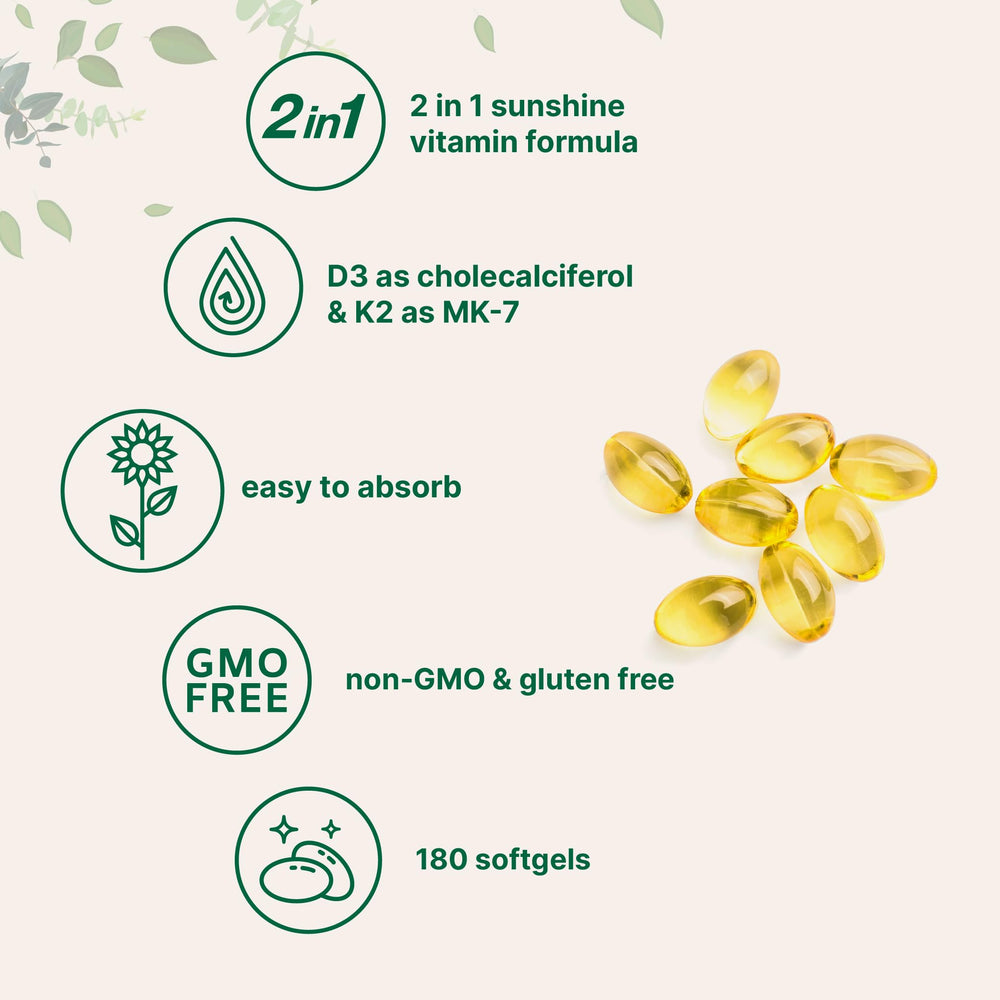 Close-up of softgels from Micro Ingredients Vitamin D3 + K2 for easy swallowing