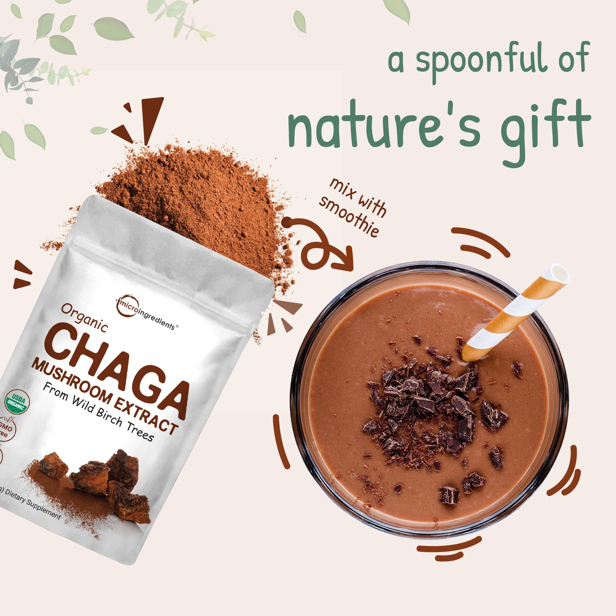 Wild-harvested birch chaga from Micro Ingredients signals premium source