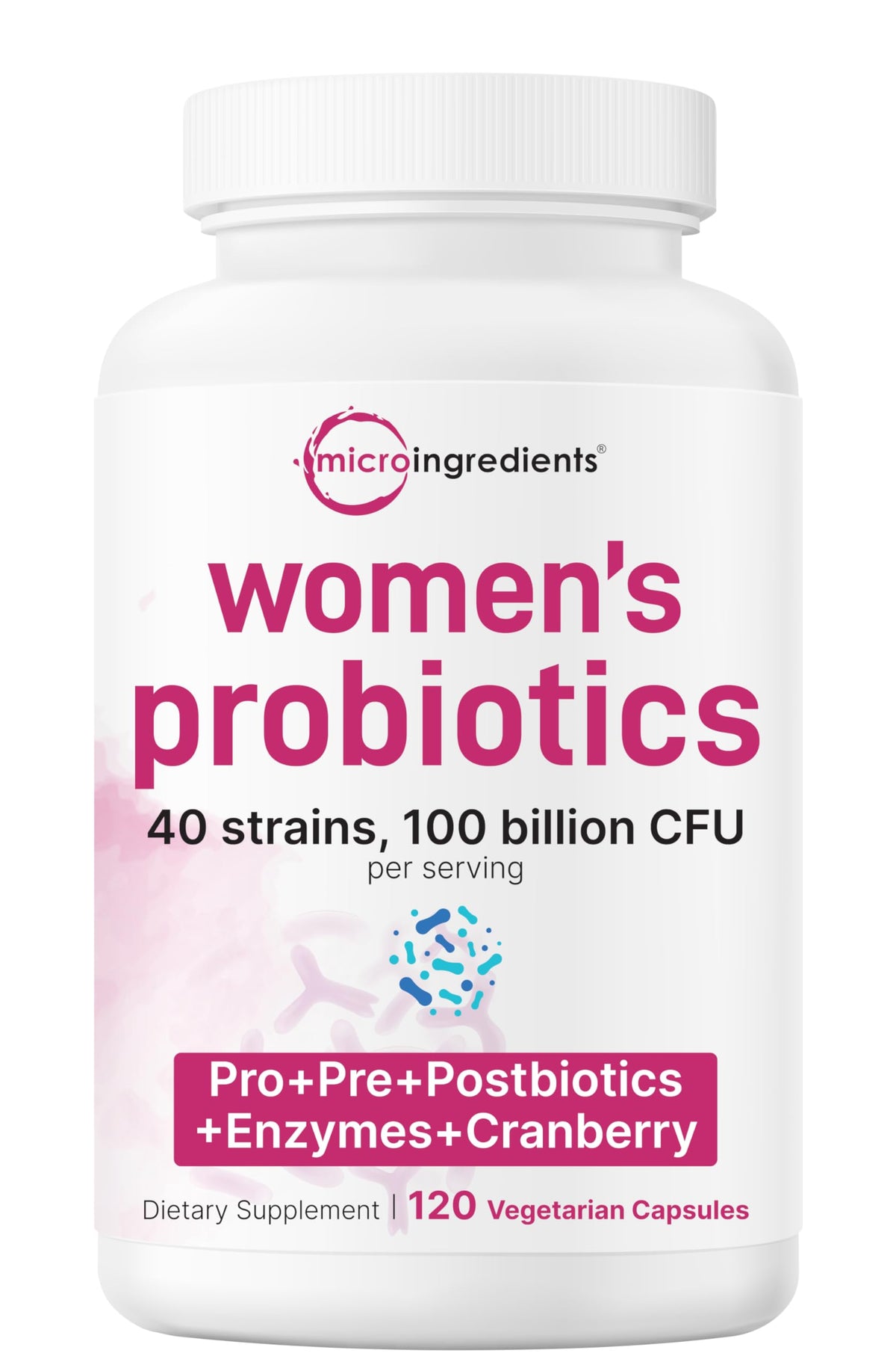 Micro Ingredients Women’s Probiotic bottle supports daily gut balance and wellness.