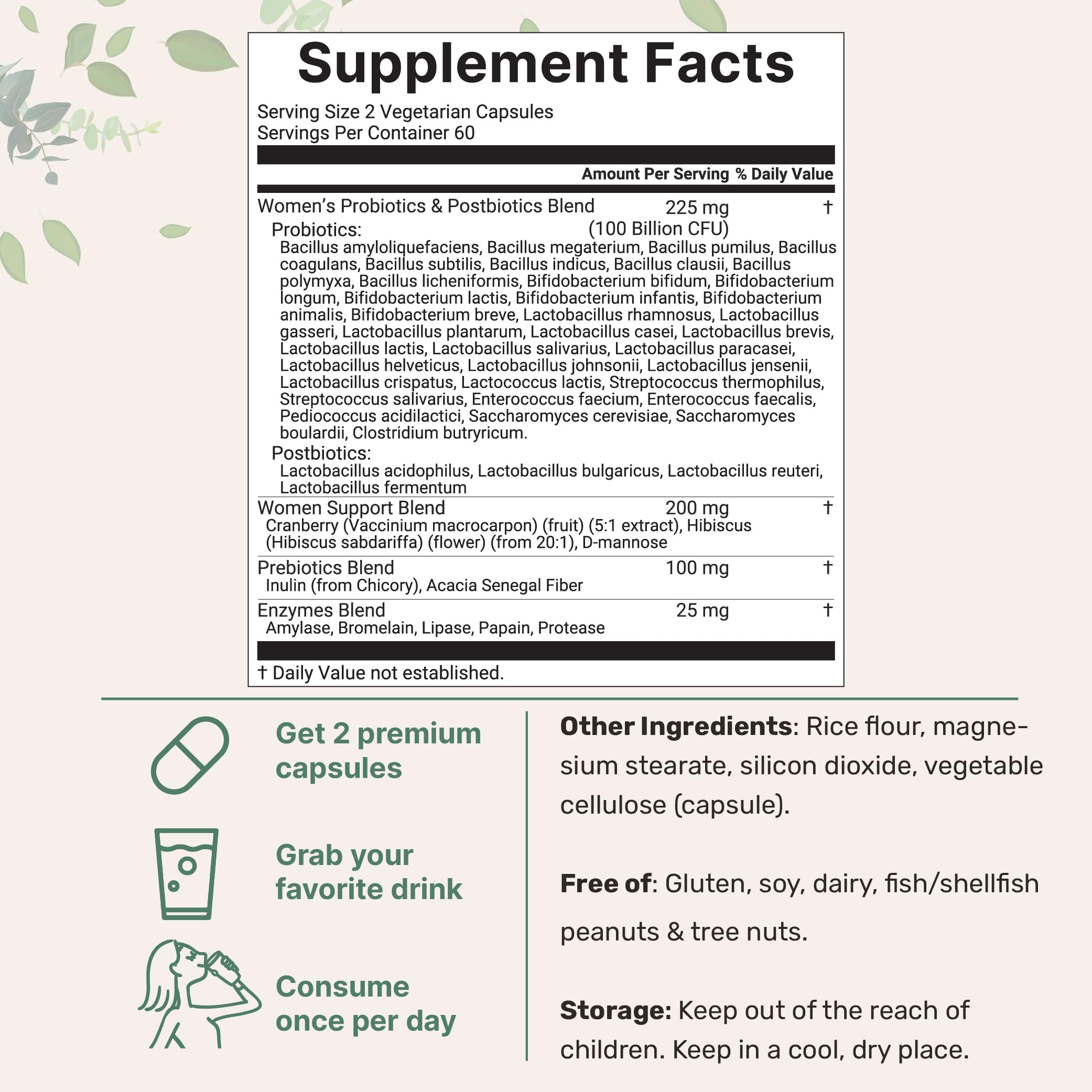 Close-up of veggie capsules for easy, daily probiotic intake.