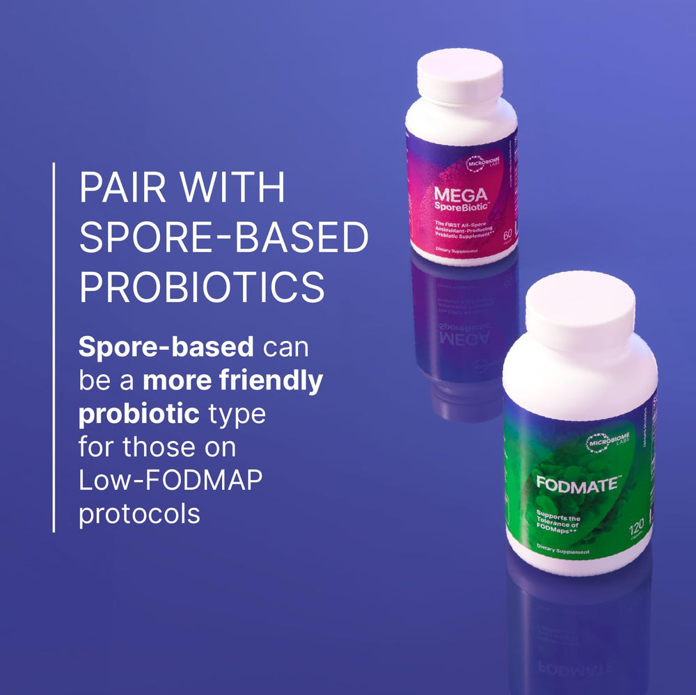 Twist-off cap of Microbiome Labs FODMATE bottle for convenient daily intake.