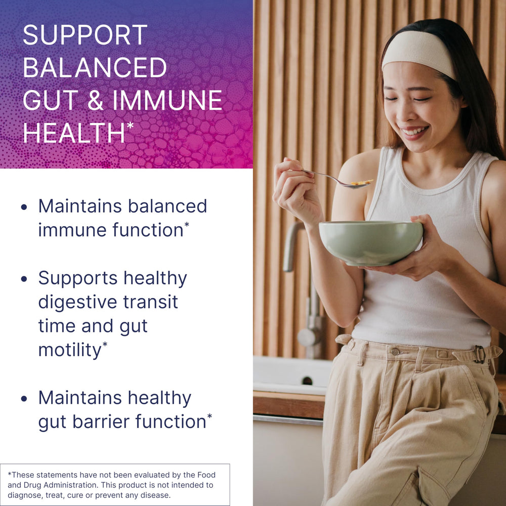 Close-up of HU58 bottle label highlighting 10 billion CFU for digestion.