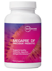 Microbiome Labs MegaPre DF bottle for dairy-free gut support.