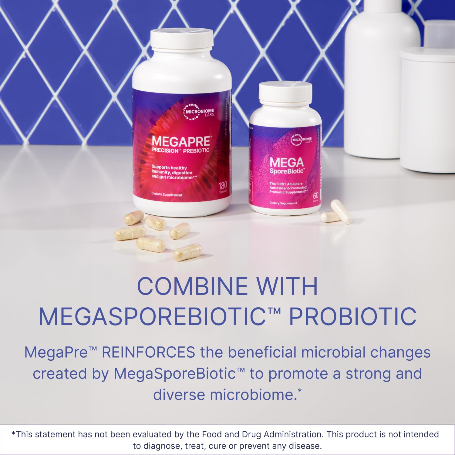 Portable MegaPre stick packs for on-the-go fiber support and convenience.
