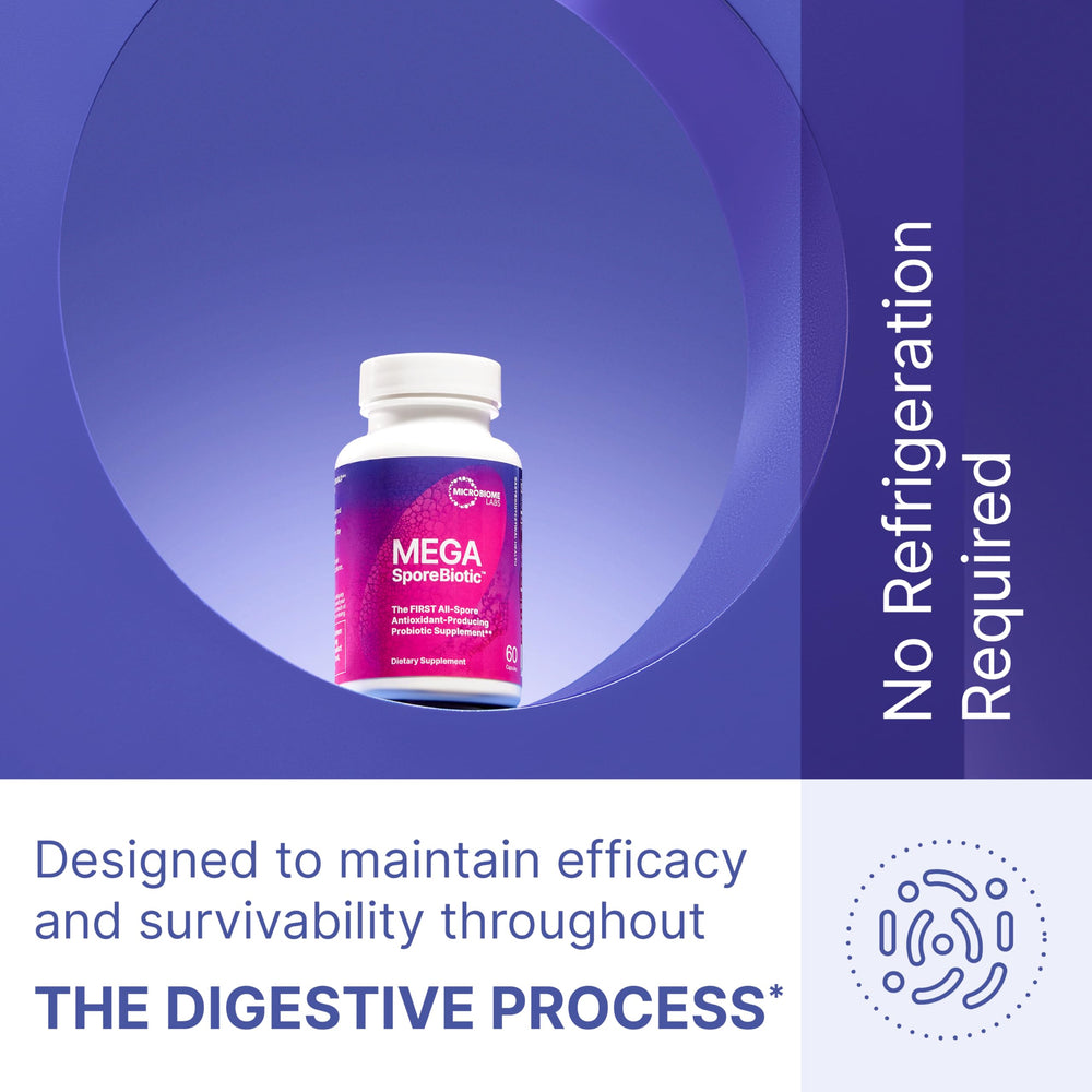 Microbiome Labs MegaSporeBiotic shelf-stable formula for easy stocking