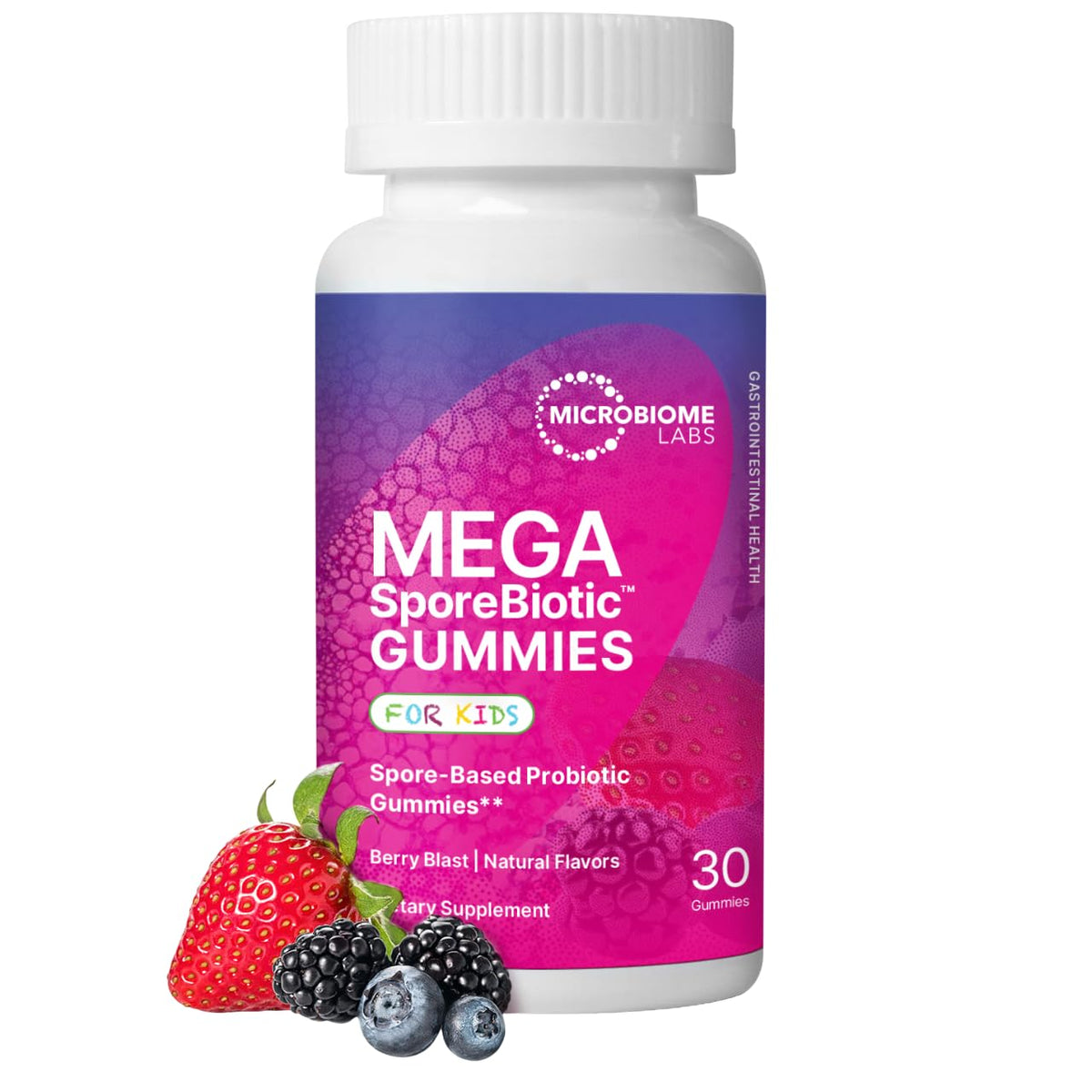 Microbiome Labs MegaSporeBiotic Kids bottle for daily gut health support