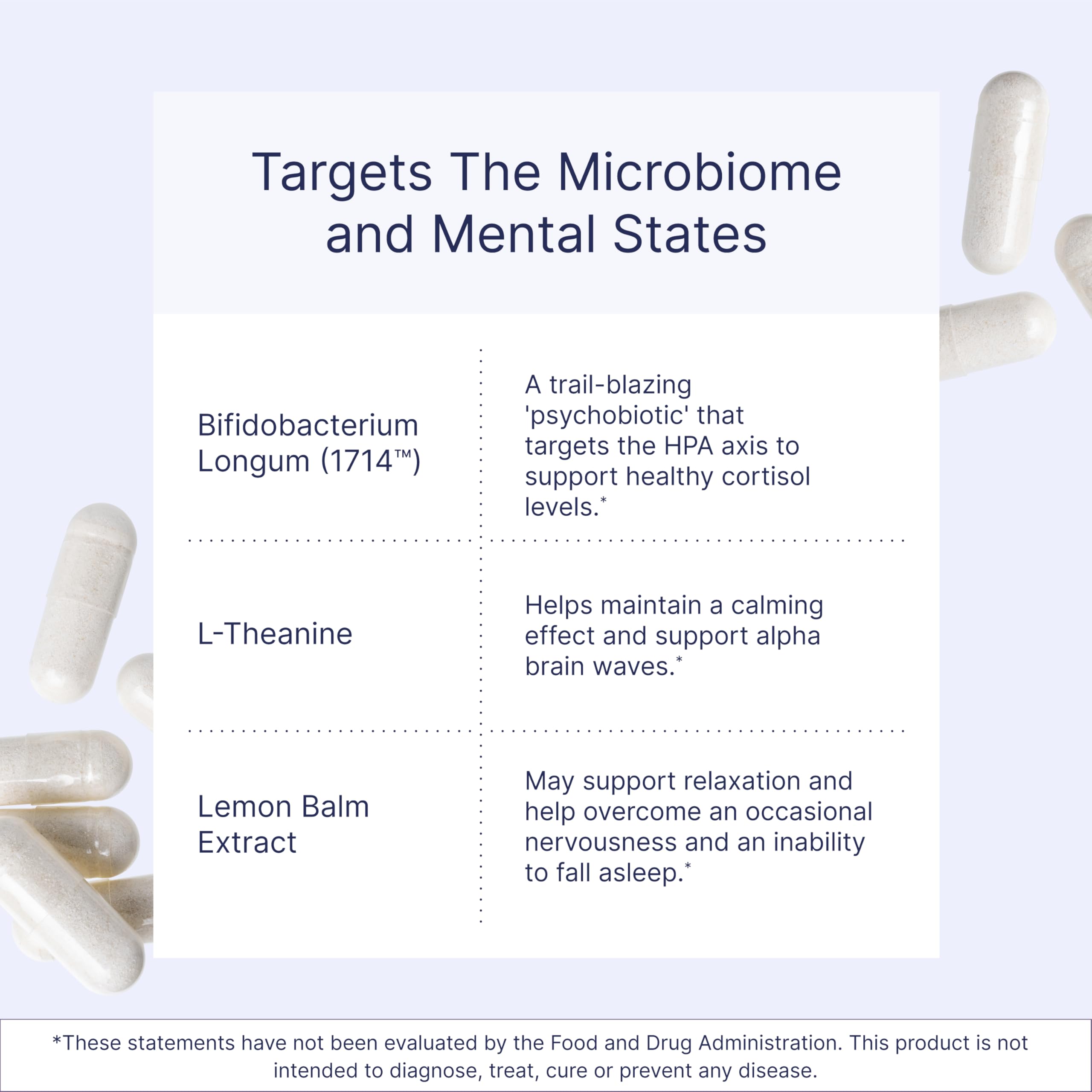 Microbiome Labs Zenbiome Sleep bottle open showing capsules ready for nightly use.