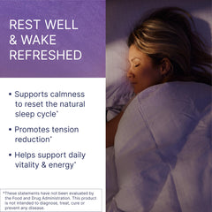 Microbiome Labs Zenbiome Sleep label detail highlighting lemon balm and L-theanine.