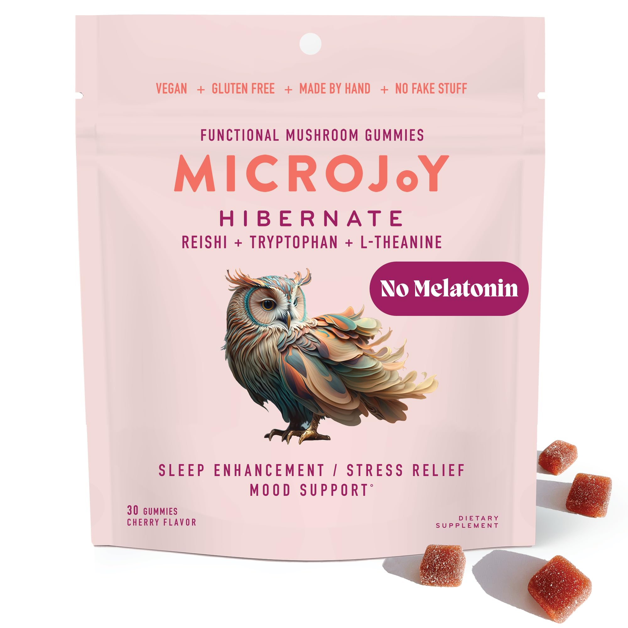 Microjoy Hibernate Gummies bottle for a calming bedtime routine.