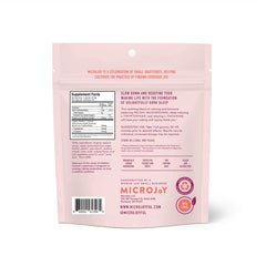Close-up of Microjoy Hibernate Gummies highlights chewy texture for relaxation.