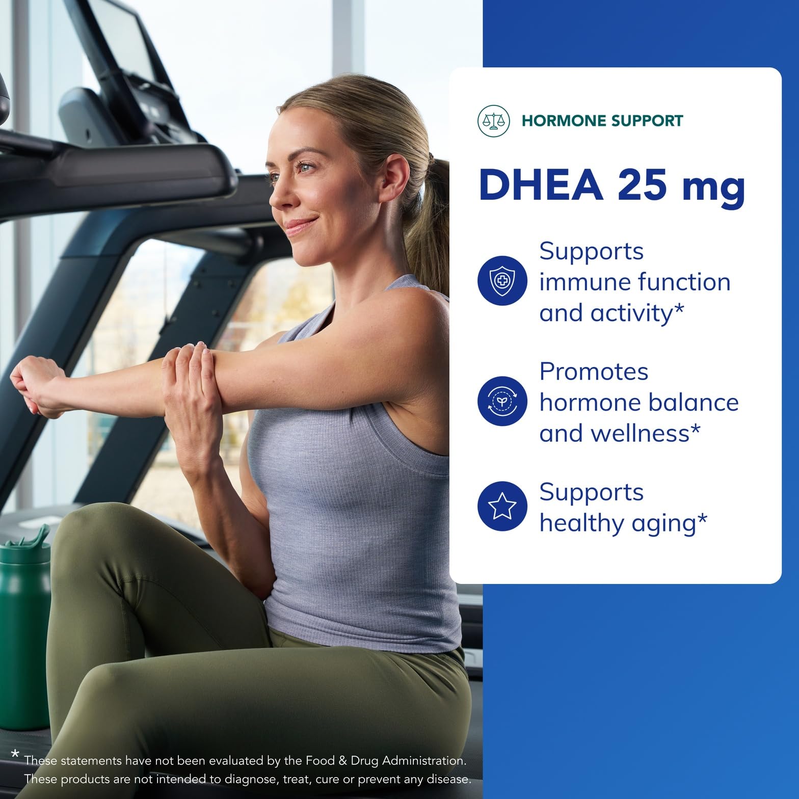 Micronized DHEA 25 mg label close-up emphasizing purity and precise dosage