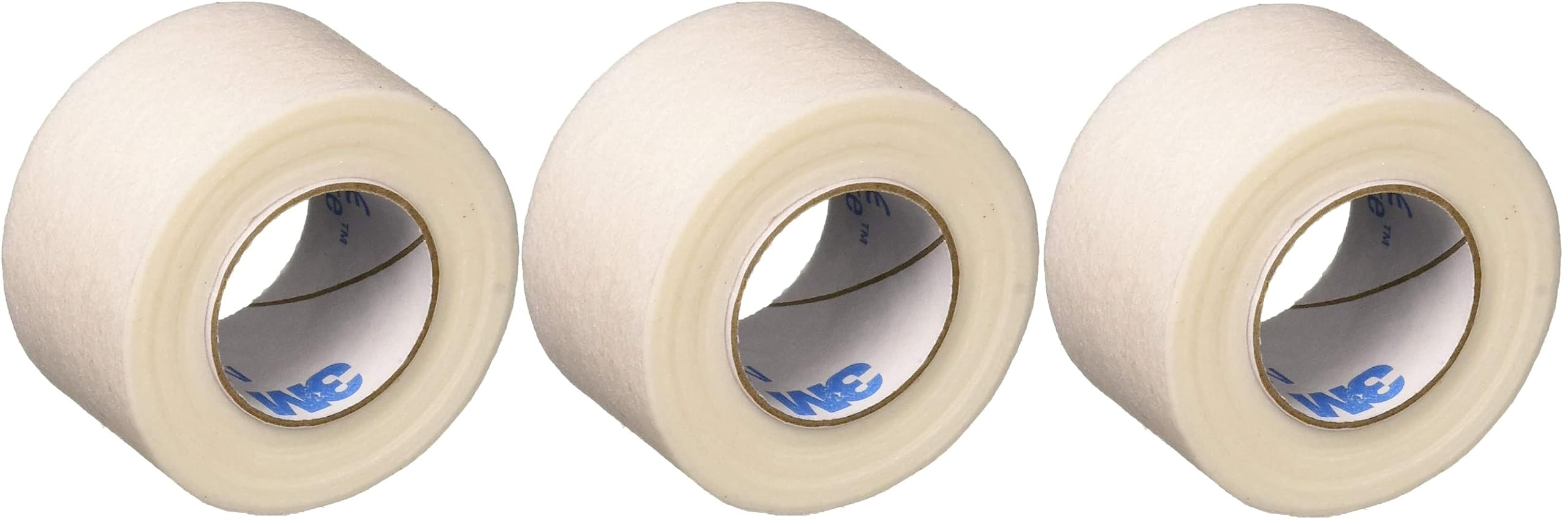 Cinta Micropore 3M blanca de 1 pulgada, adherencia suave para piel sensible y fijación de apósitos.