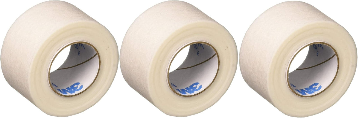 Cinta Micropore 3M blanca de 1 pulgada, adherencia suave para piel sensible y fijación de apósitos.