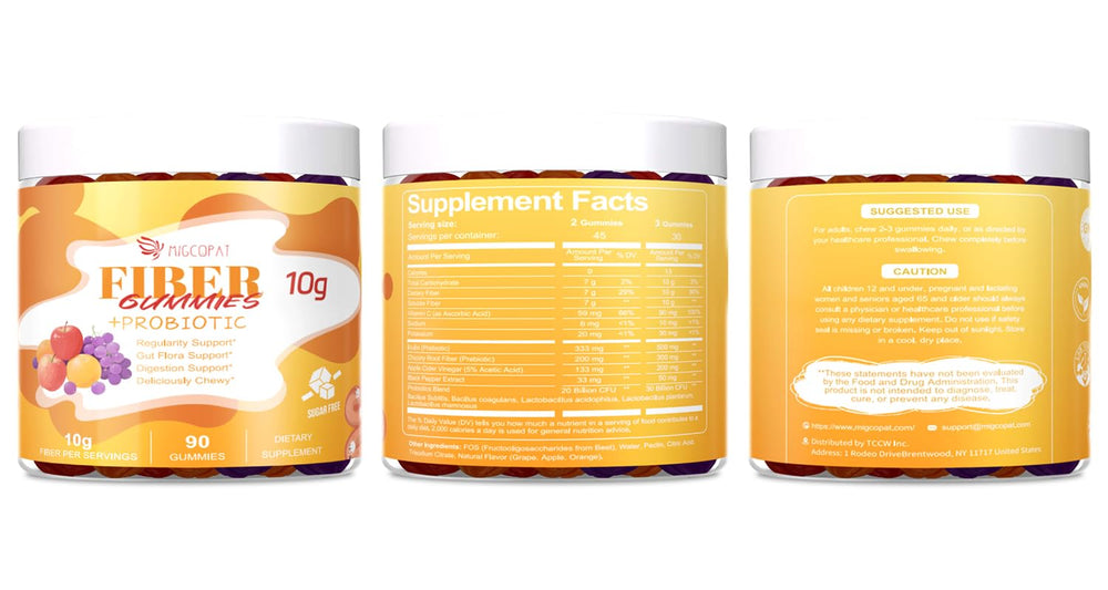 Migcopat 90-count bottle signaling value and ongoing digestive support.