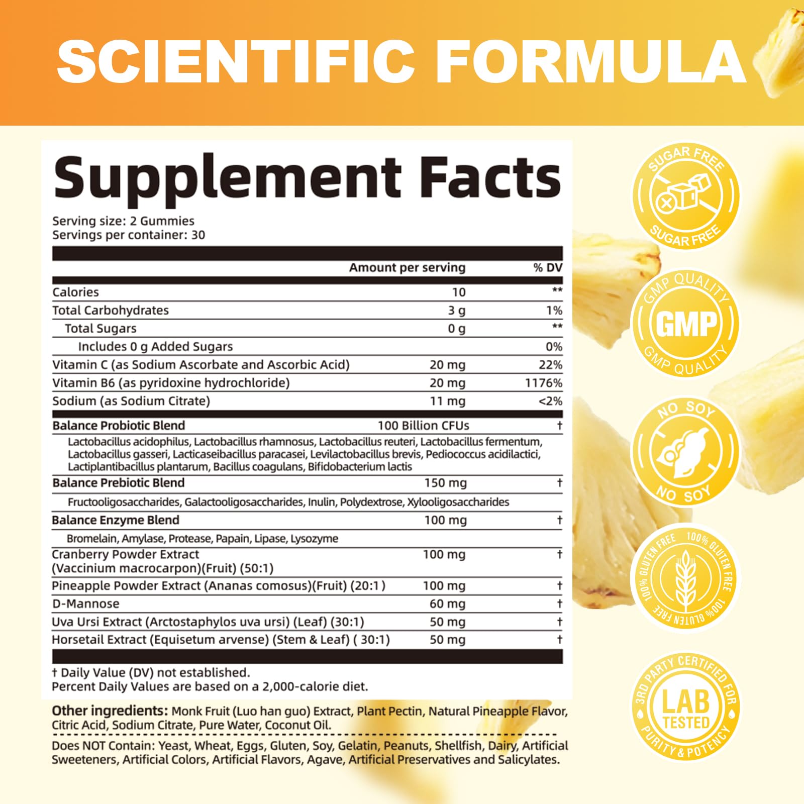 Migcopat Balance Probiotic 100B CFU label close-up for gut and immune support.