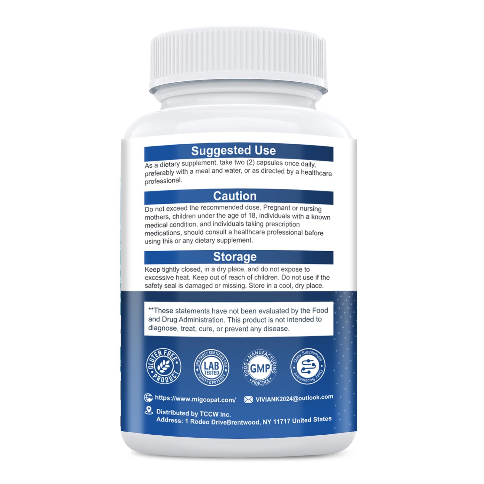 Travel-friendly Migcopat bottle ready for on-the-go use