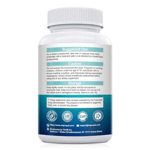 Migcopat vegan glutenfree bottle label confirming clean daily option