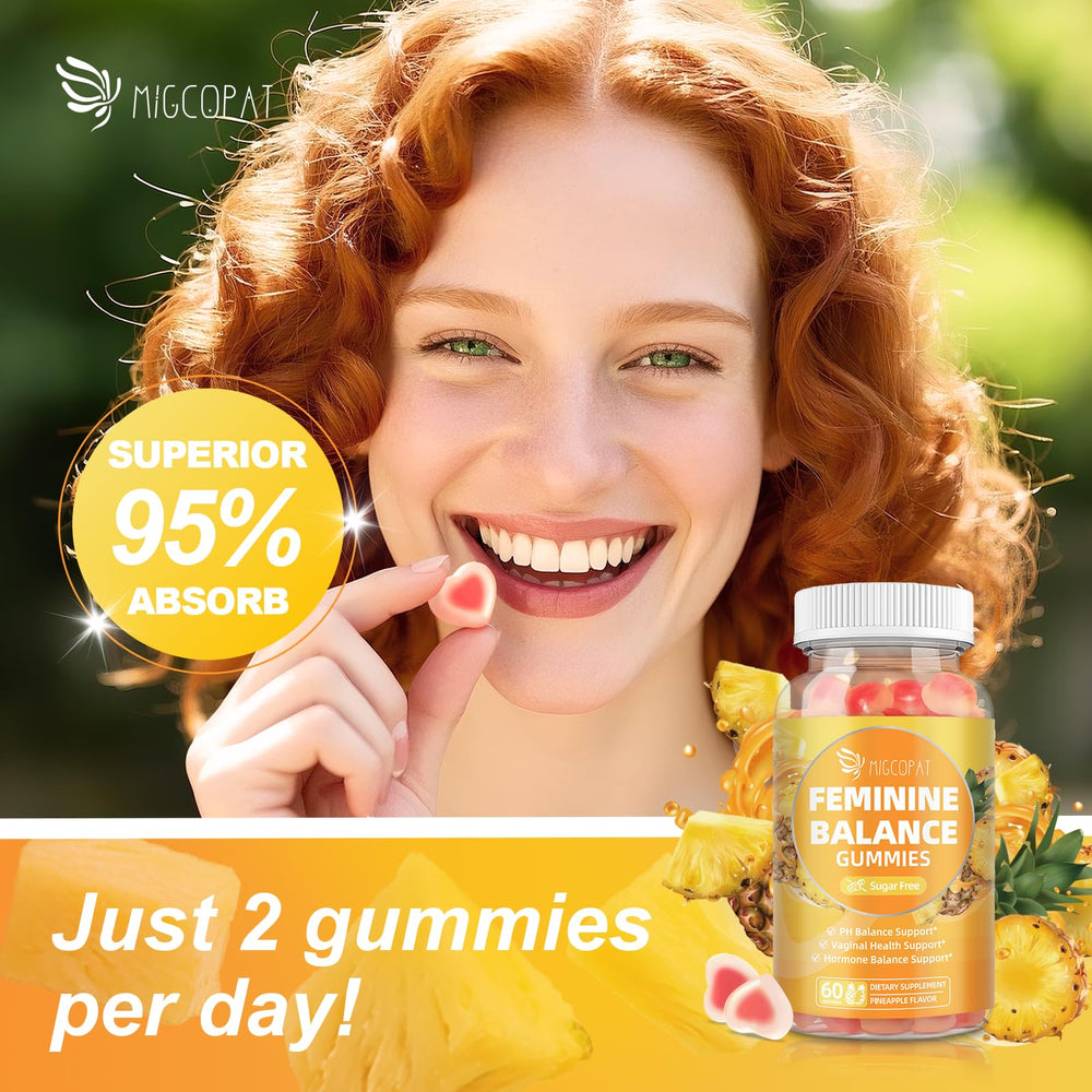 Migcopat vitamins C and B6 illustrated for immune and hormonal balance.