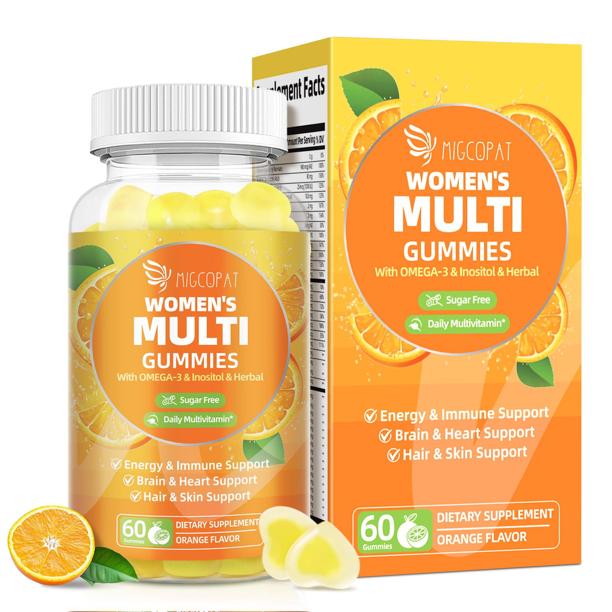 Migcopat Women's Multivitamin Gummies bottle for daily wellness and essential vitamins.