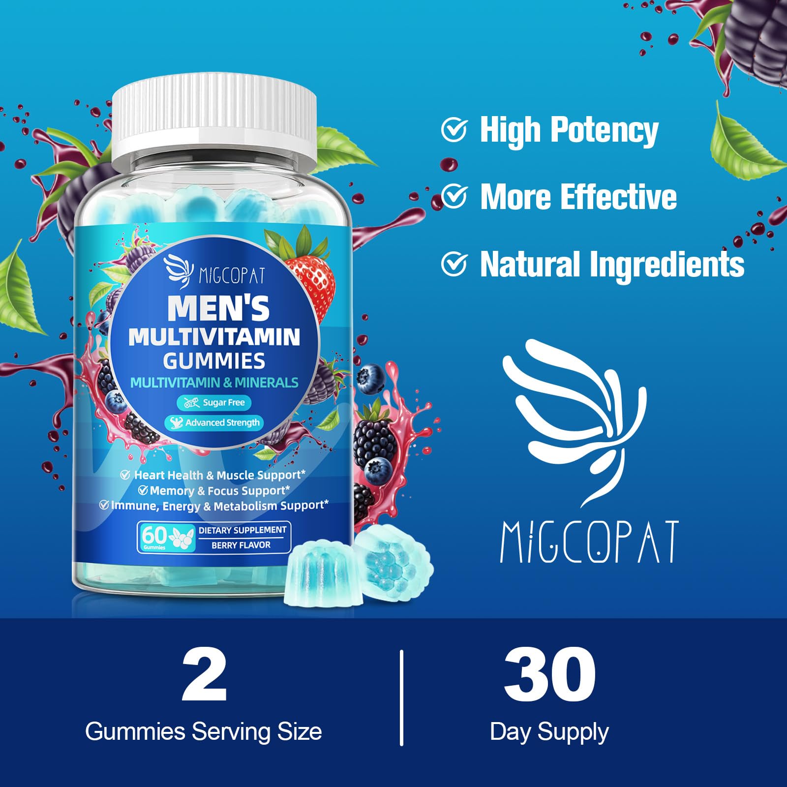 Migcopat zinc and selenium minerals container promoting overall vitality.