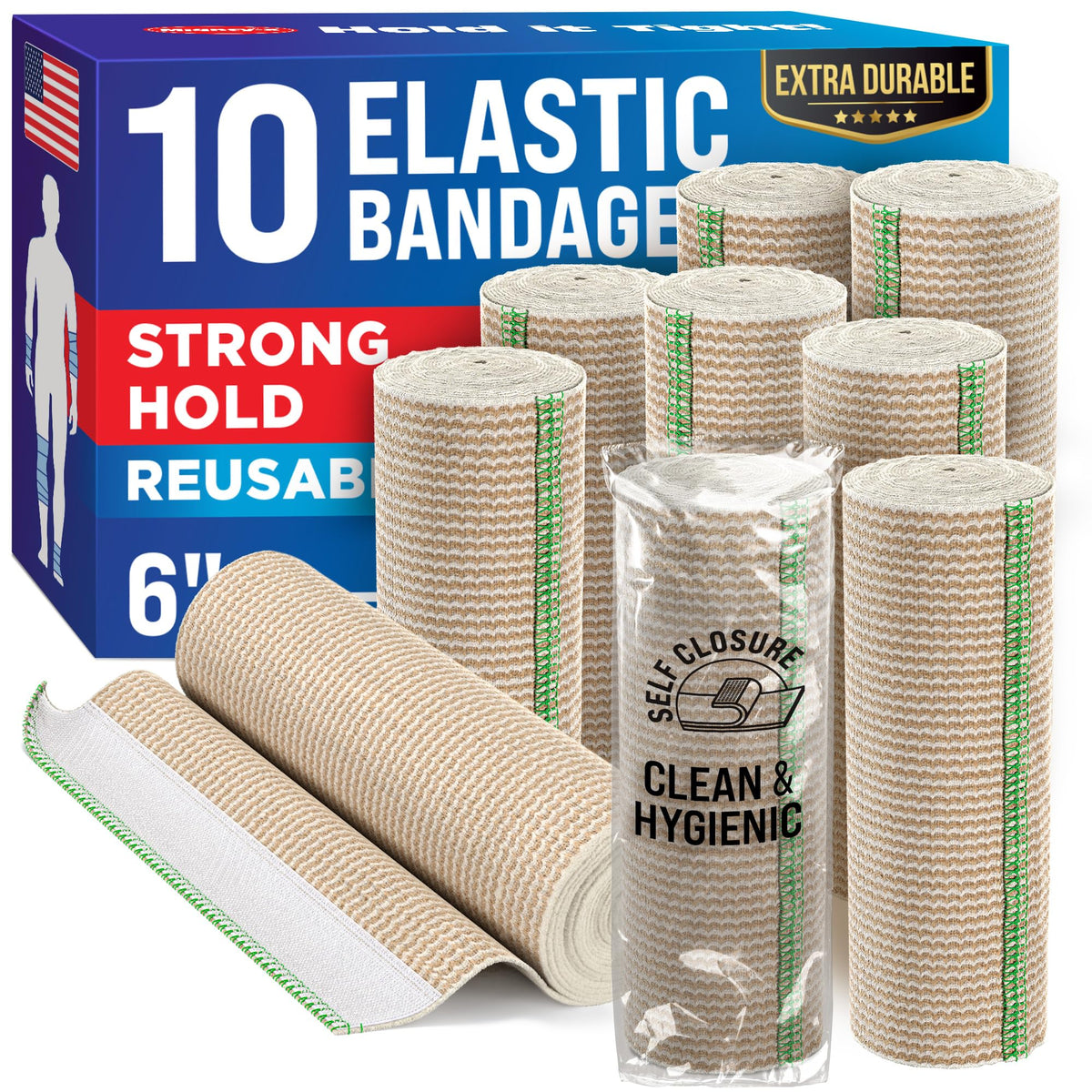 Mighty-X 6-inch bandage wrap covers the thigh for targeted support.
