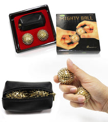 Mighty Ball acupressure spikes close-up for hand fatigue relief and reflex activation