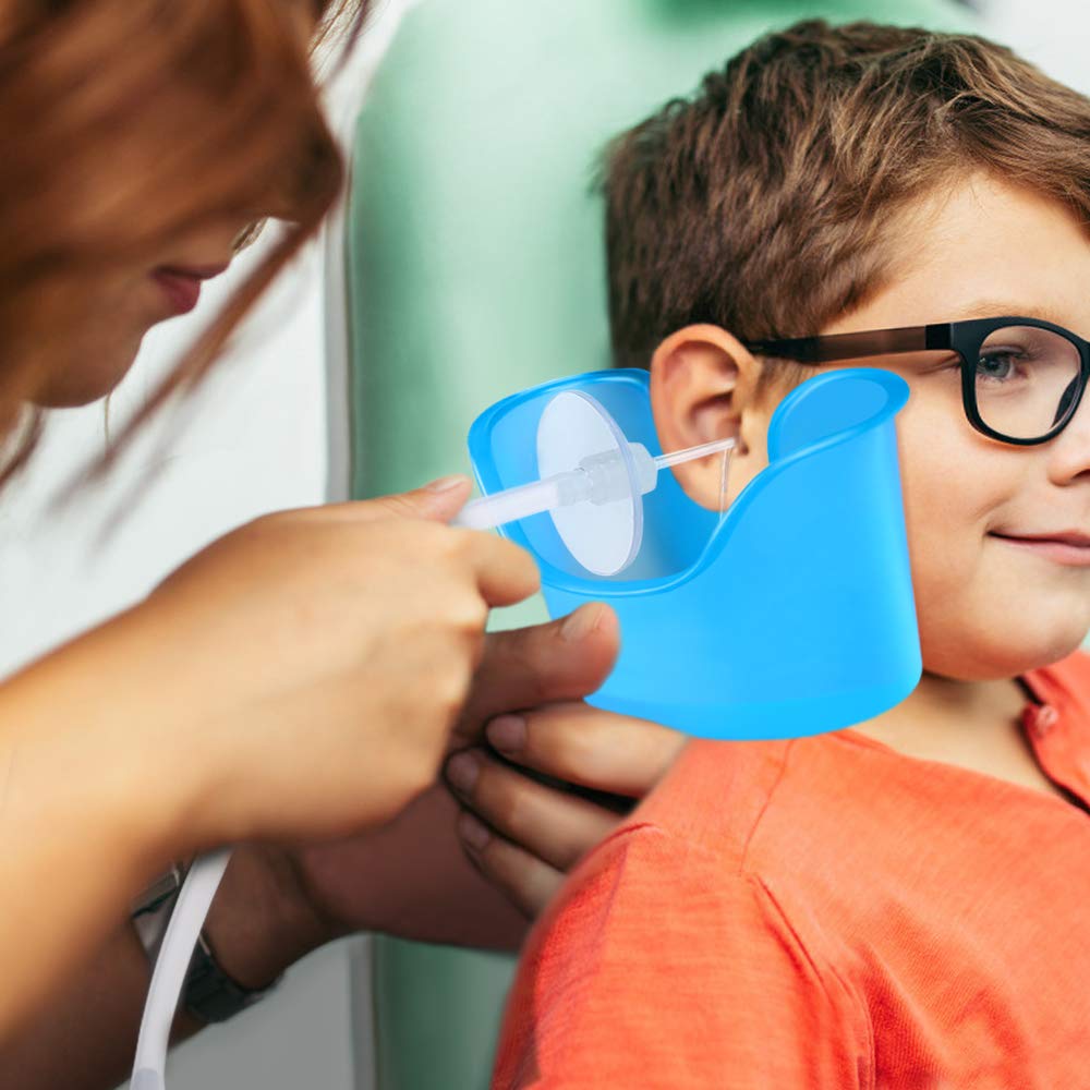 Migleo ear wash basin highlights latex-free, lightweight material that's easy to clean.