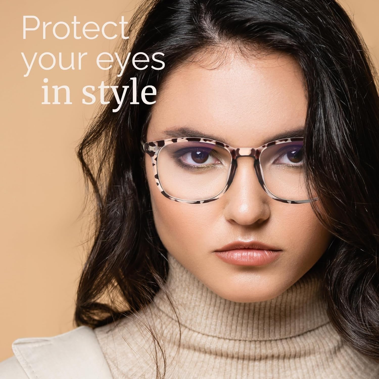MIGSIR blue light blocking glasses close-up showing anti-glare coating