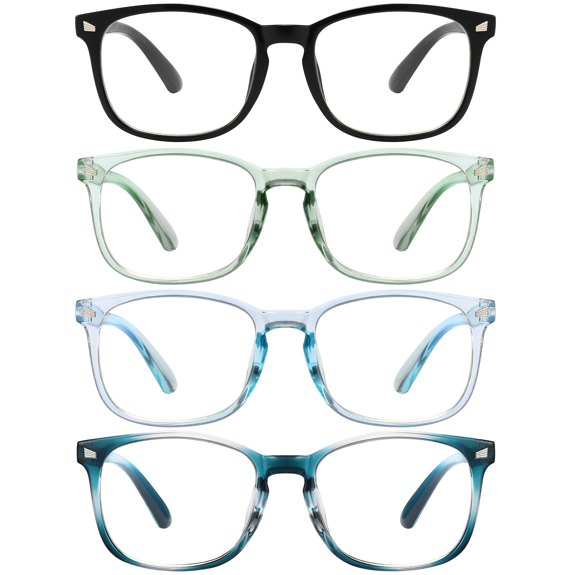 MIGSIR blue light blocking glasses, front view, reduce eye strain during long computer sessions.