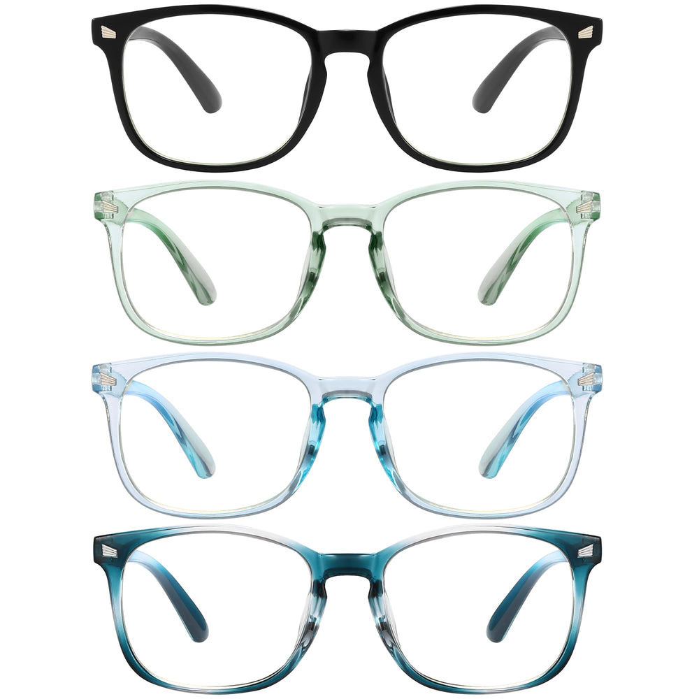 MIGSIR blue light blocking glasses, front view, reduce eye strain during long computer sessions.