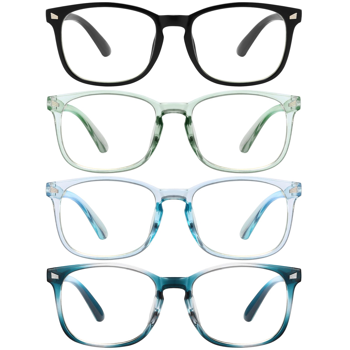 MIGSIR blue light blocking glasses, front view, reduce eye strain during long computer sessions.