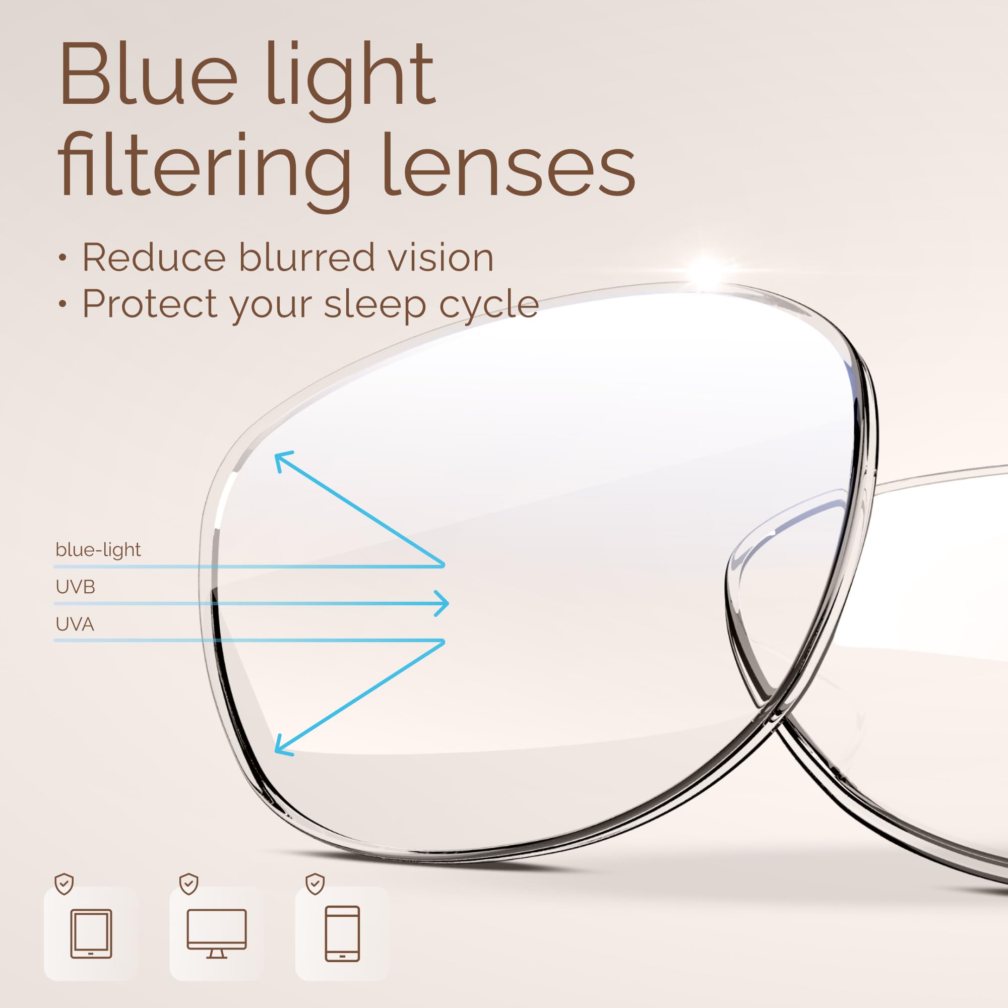 MIGSIR blue light glasses on woman stylish eye protection