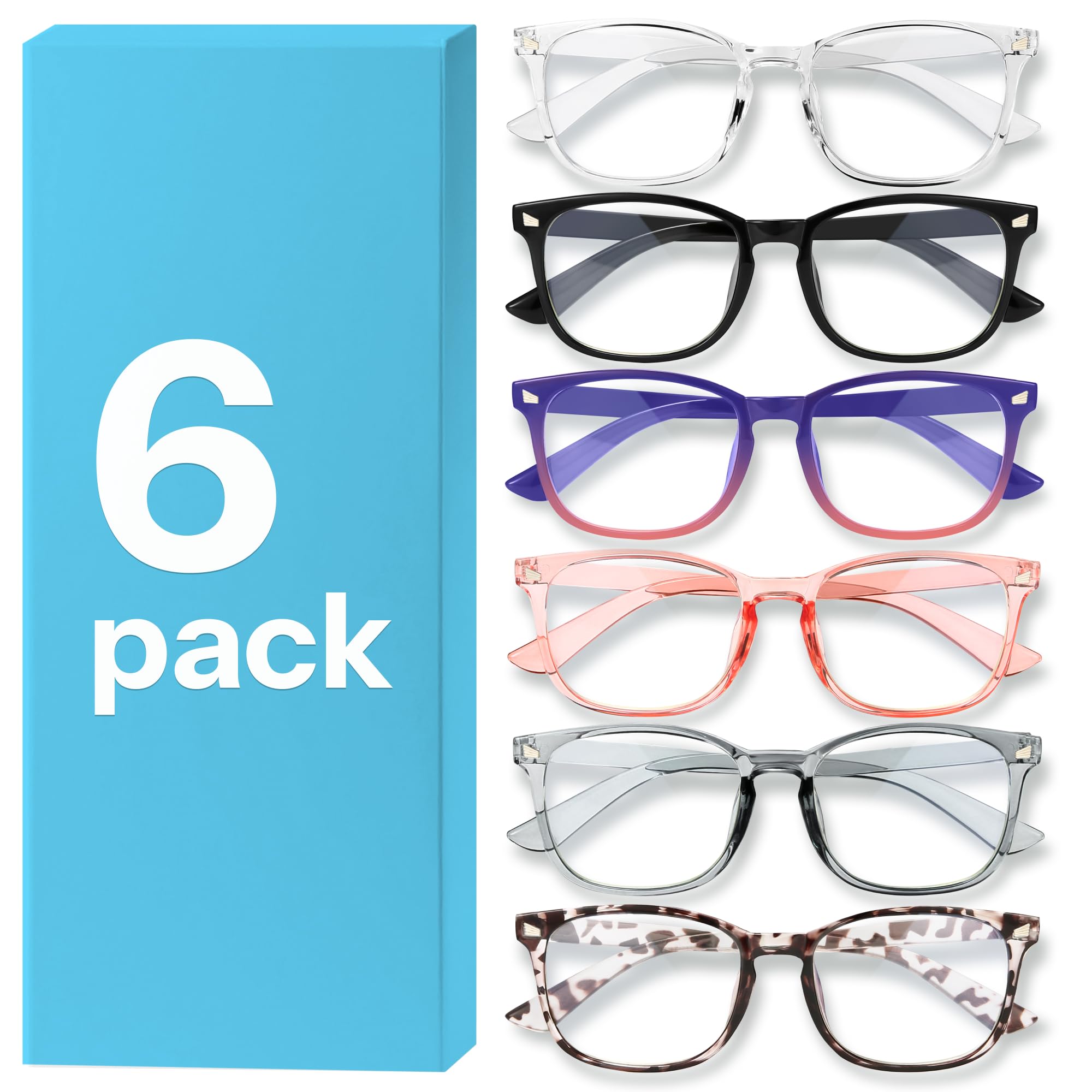 MIGSIR blue light glasses pack, front view, stylish eye protection for screens.
