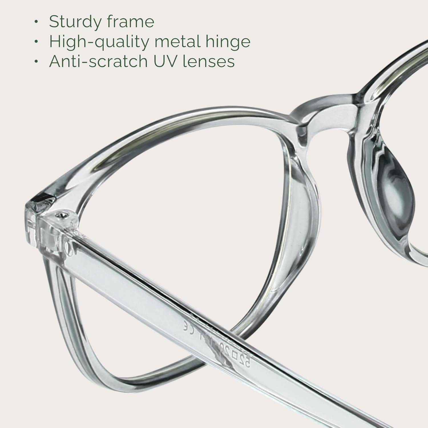 MIGSIR blue light glasses rectangle frame closeup, sleek design with protective coating.
