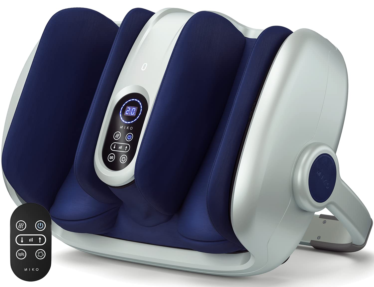 Miko Shiatsu foot massager with remote control for customizable relief of feet and ankles.