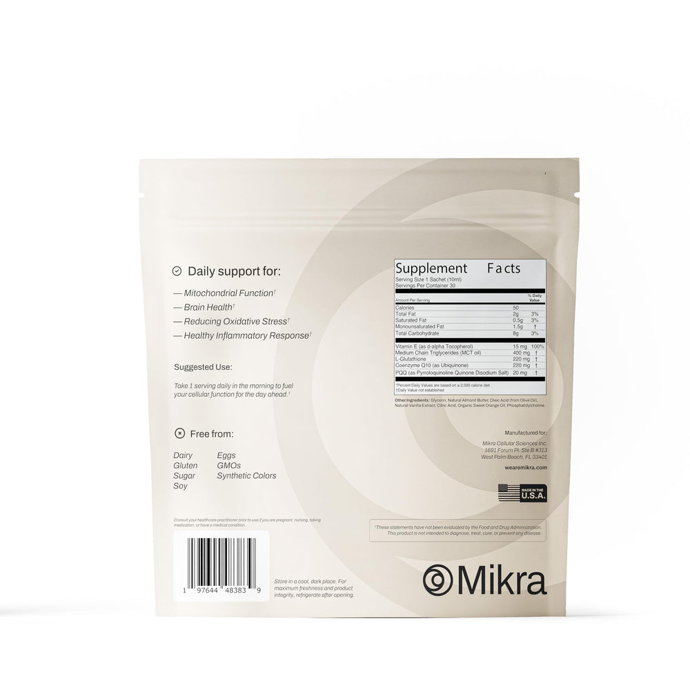 Mikra Glutathione on-the-go packaging fits travel routines.