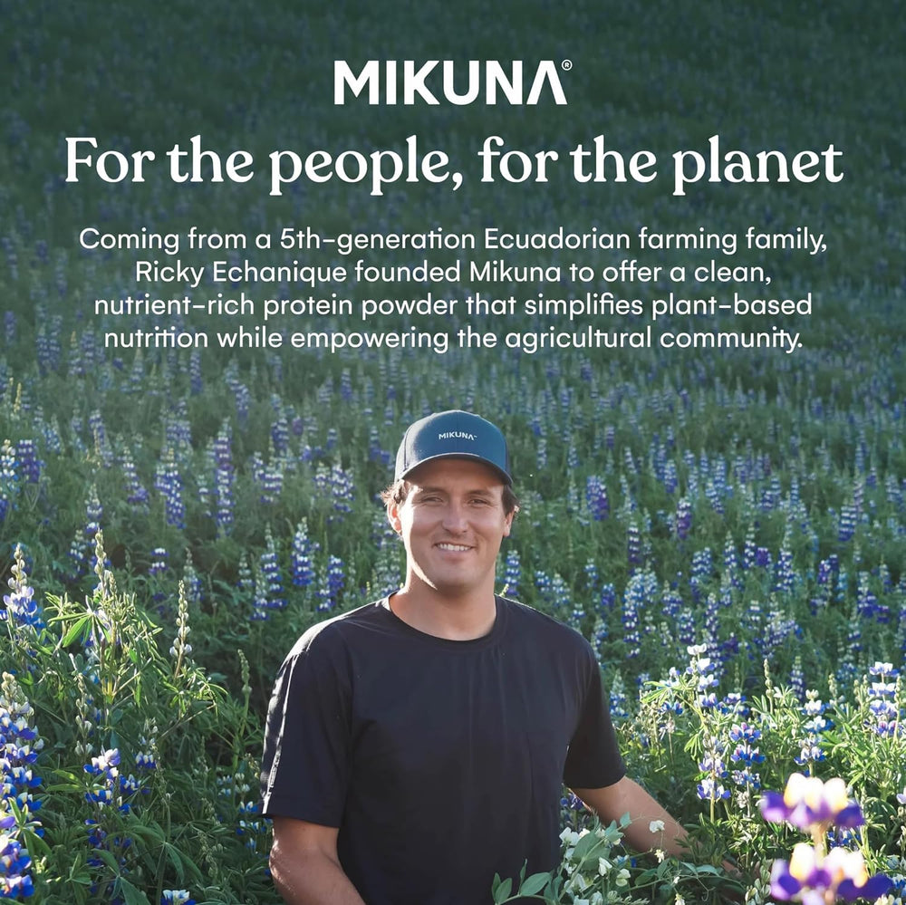 Mikuna Chocho logo on eco-friendly packaging, signaling regenerative farming support.