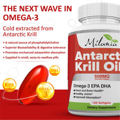 Milania Krill Oil softgels ready for daily omega-3 intake