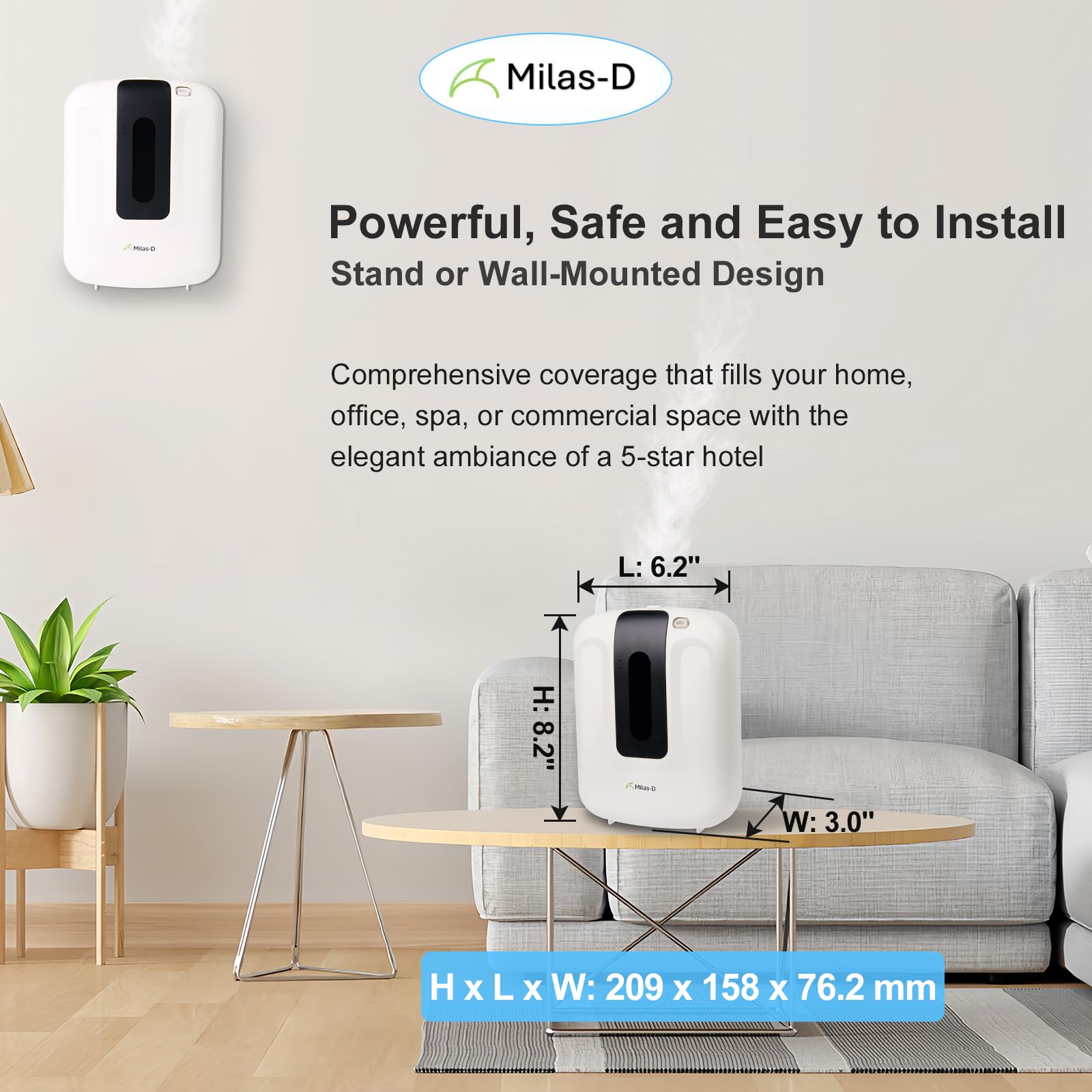Milas-D Waterless Diffuser family-safe; natural aromas suitable for children and pets.