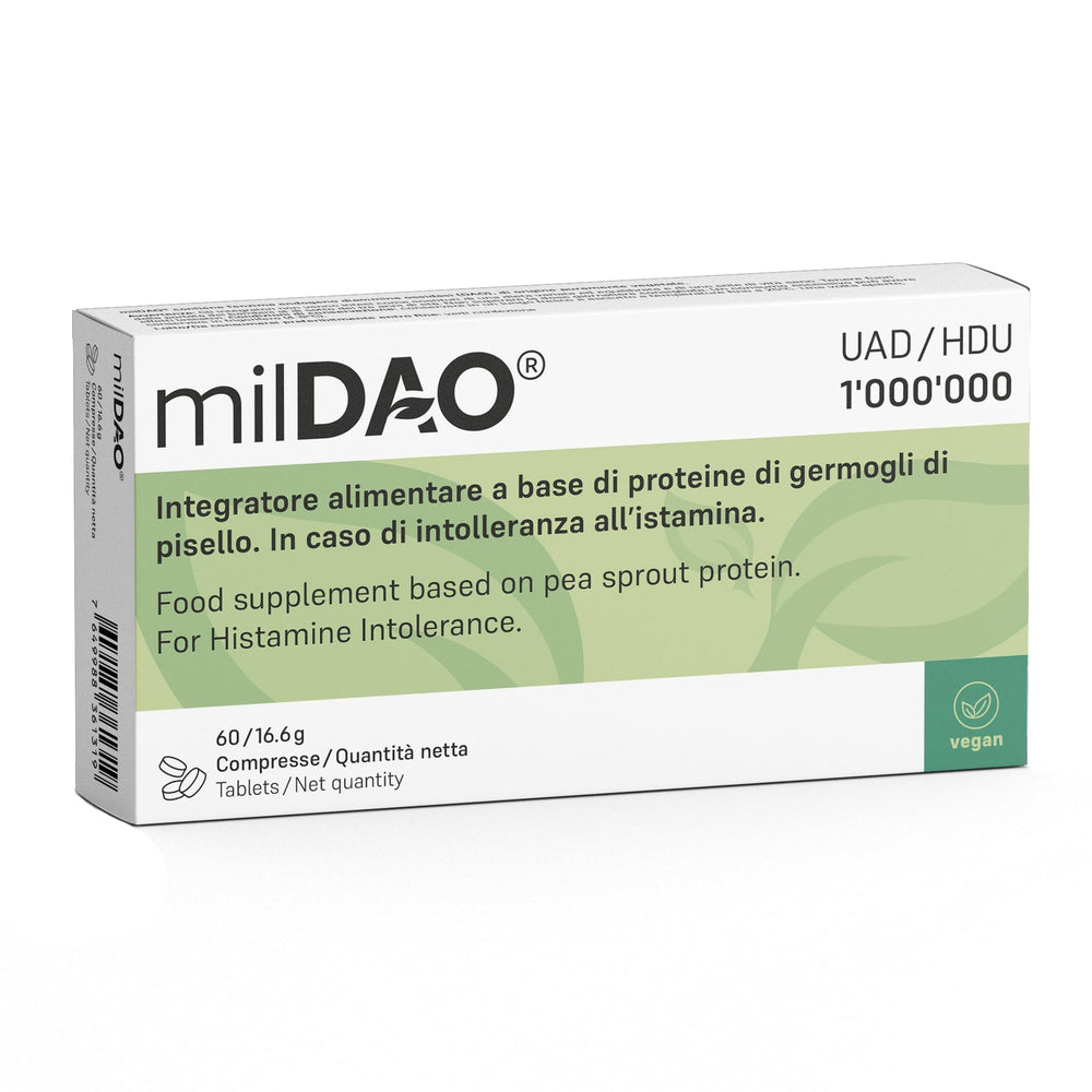  milDAO DAO enzyme tablets in a foil pouch highlight stability for daily use