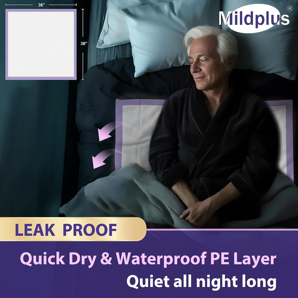 MILDPLUS 3x thicker bed pad increases absorbency where needed.