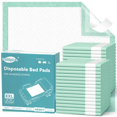 MILDPLUS bed pad with adhesive strips securing in place for a stable overnight rest.