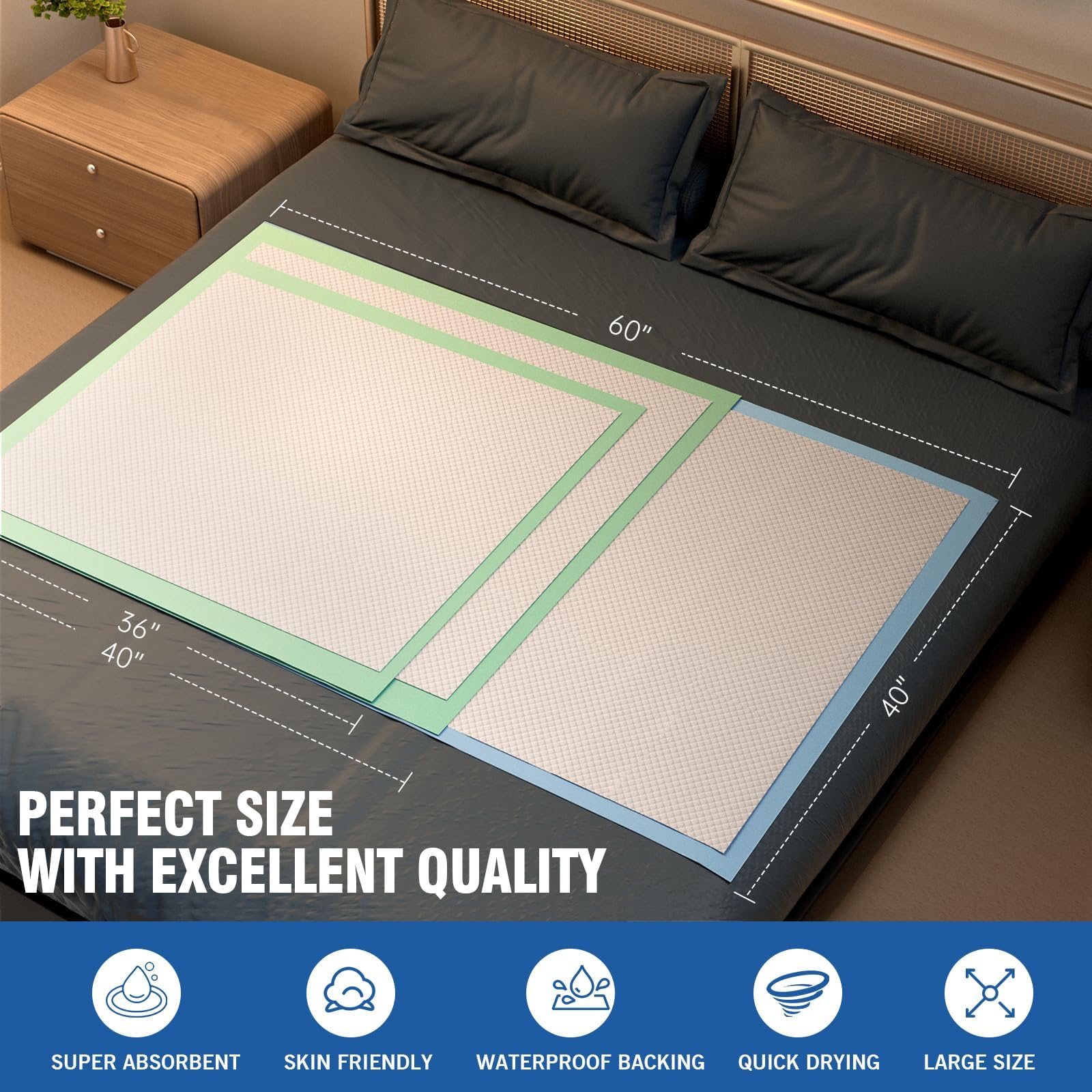 MILDPLUS bed pads suitable for adults and elderly at home
