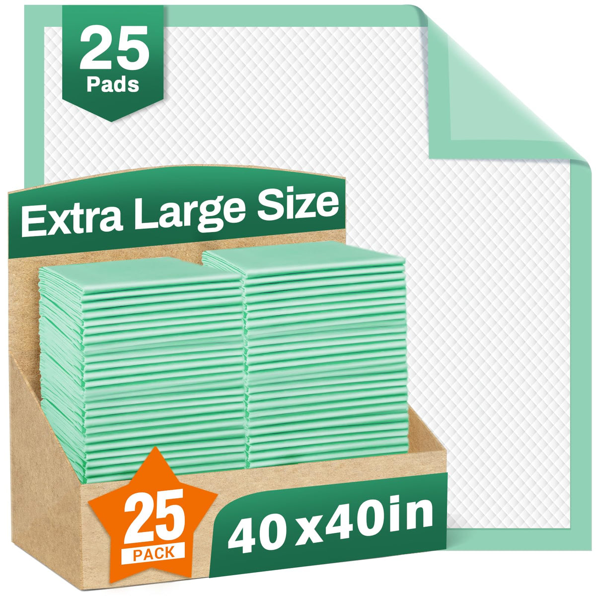 MILDPLUS 40x40 inch bed pad laid on a bed for reliable protection.