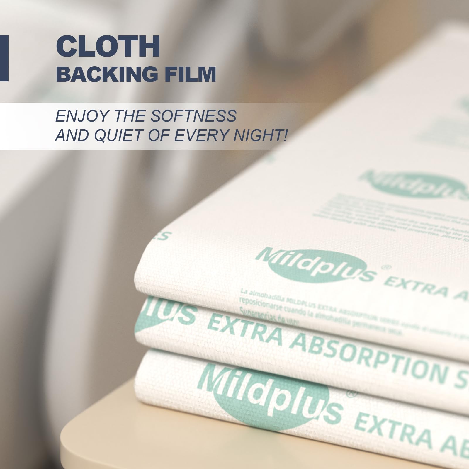 MILDPLUS underpad with excellent absorption keeps surfaces dry.