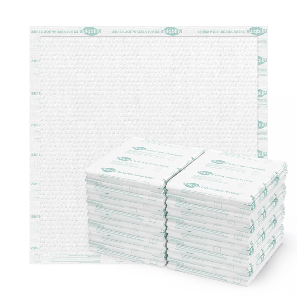MILDPLUS heavy duty underpad with discreet packaging for private protection and peace of mind.