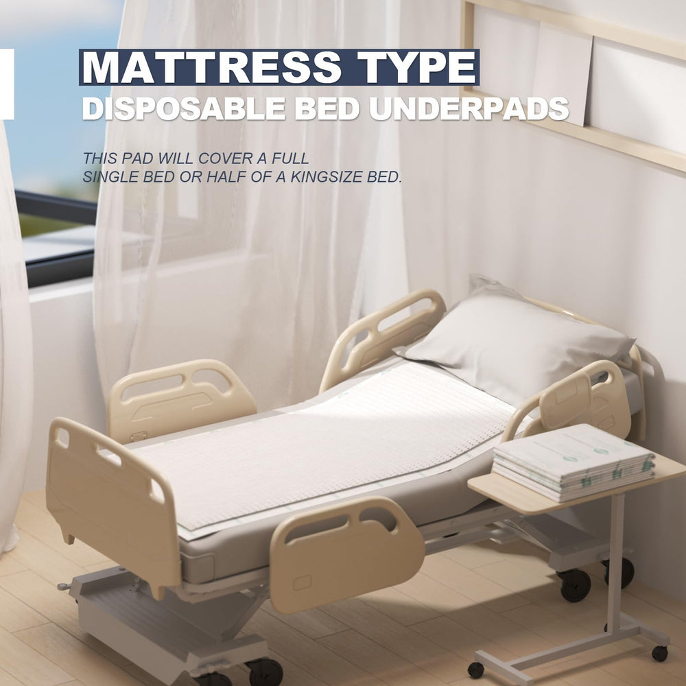 MILDPLUS Underpads positioned for bed setup and easy alignment